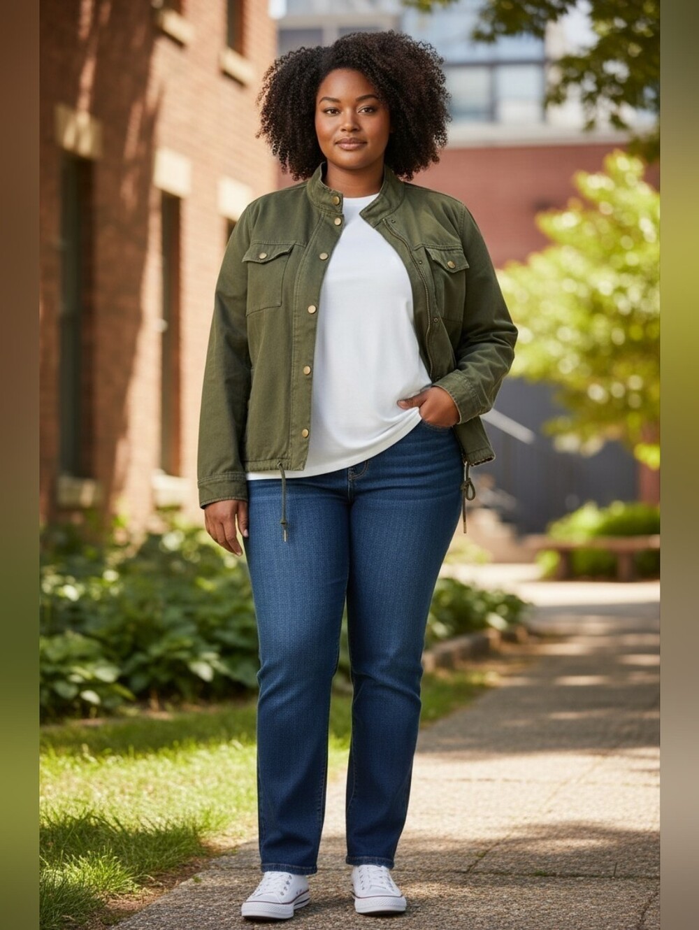 CASLON Olive Green Utility Jacket – Size 2X